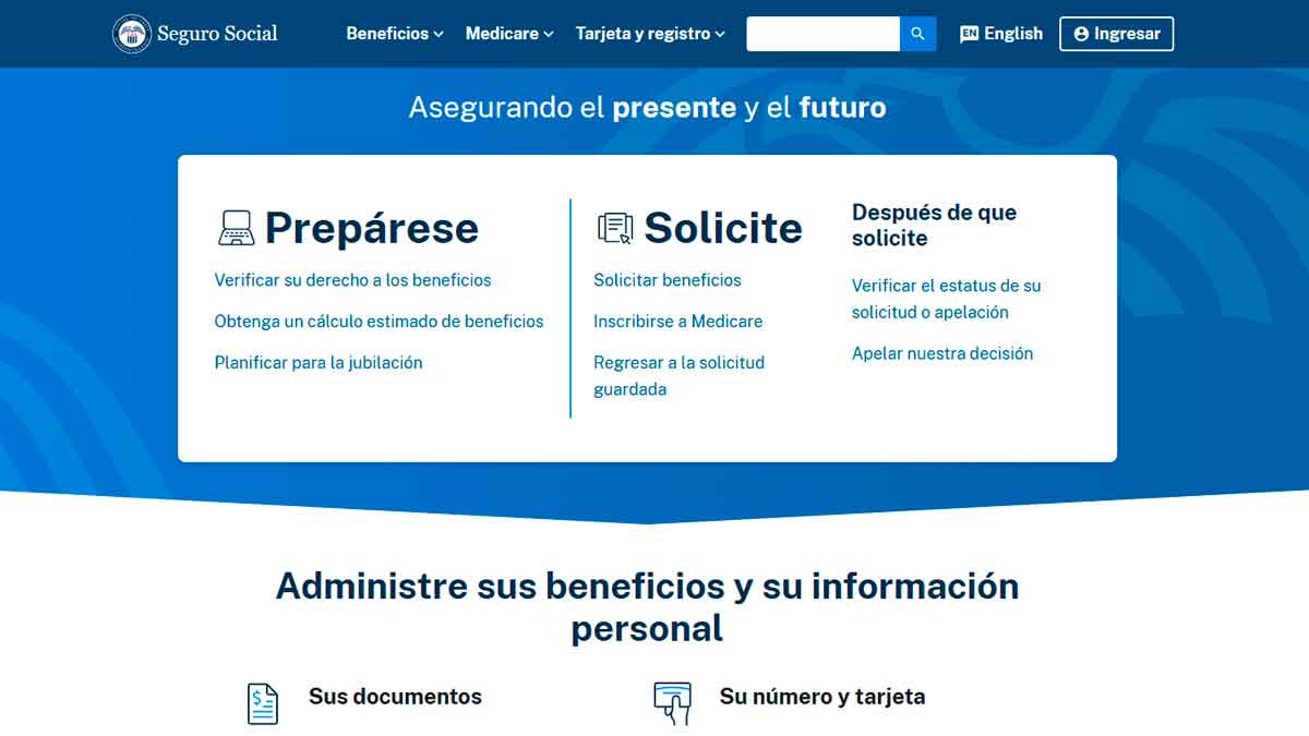 Portátil con el portal my Social Security, que permite consultar en segundos el número de Seguro Social online, con seguridad y sin tarjeta física
